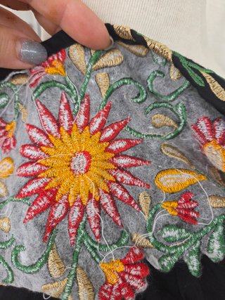 Vestido Indio Bordado Flores Boho Talla Única