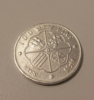 PLATA llavero moneda 100 ptas