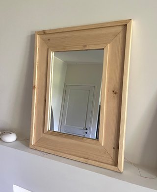 Specchio con cornice in legno artigianale