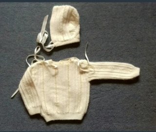 Conjunto jersey y gorrito bebé punto