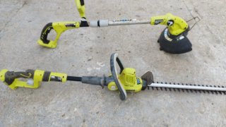 Cortasetos prolongable y Desbrozadora Ryobi