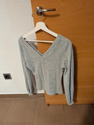 Jersey gris de punto fino