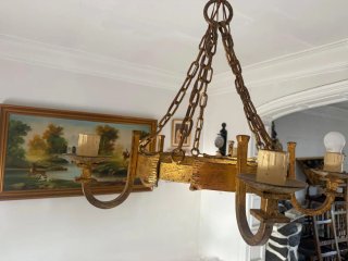 Lámpara de techo y aplique hierro dorado