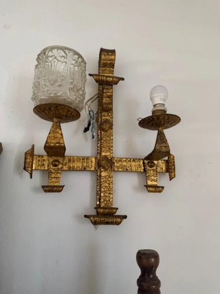 Lámpara de techo y aplique hierro dorado