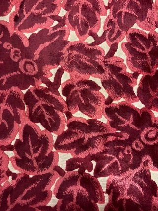 Sofá Vintage Piel y Terciopelo Rojo