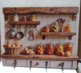 Set Decorazioni Cucina Legno Vetro