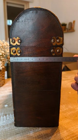 Caja Decorativa Madera y Cuero