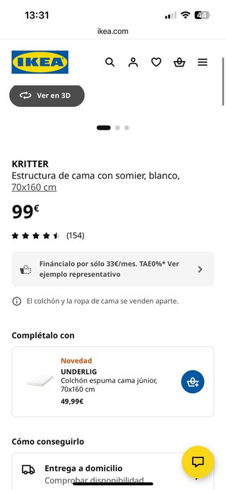 Cama infantil Ikea + somier + colchón y fundas