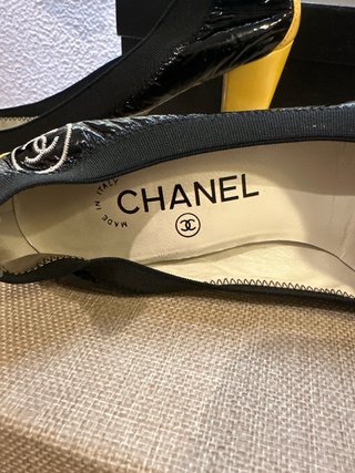 Chanel Bailarinas Negras y Amarillas