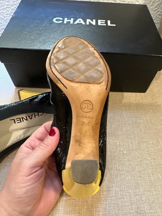 Chanel Bailarinas Negras y Amarillas
