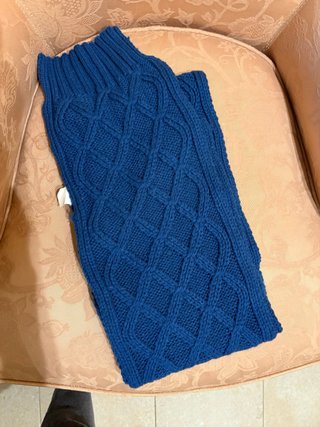 Bufanda de lana trenzada azul