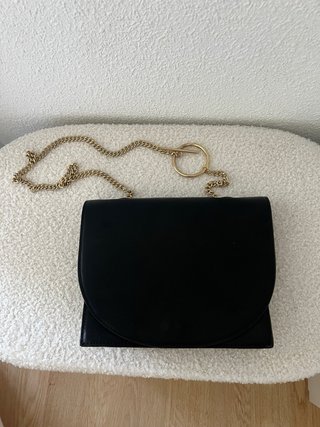 Bolso Negro Zara Cadena Dorada