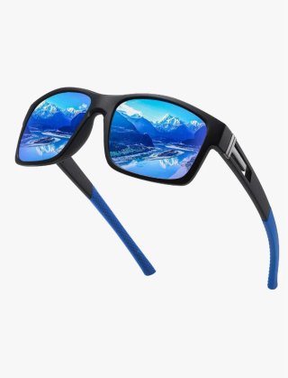 Gafas de sol deportivas negras y azules