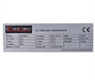 Compresor de aire 6HP 200LT silencioso profesional