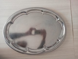 Set 4 Vassoi Ovali Vintage Metallo Argento