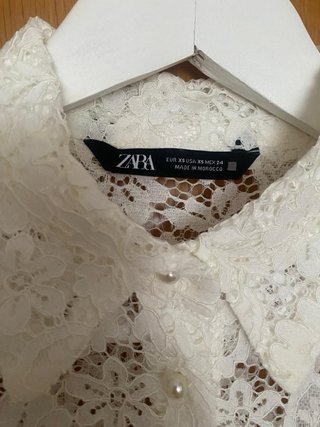 Camisa Zara encaje blanco