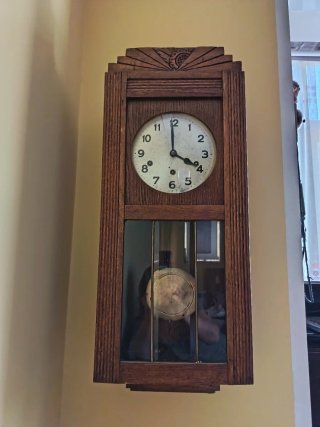 Reloj de Madera Alemán Siglo XIX