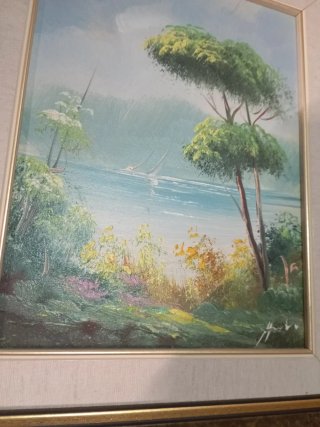 Set di 3 quadri a olio firmati