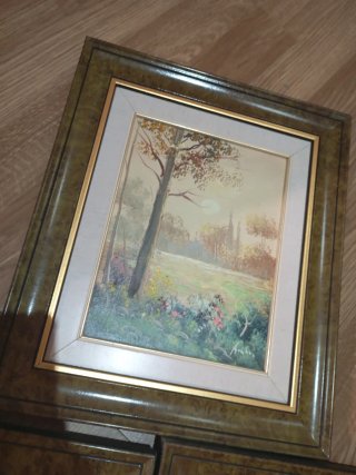 Set di 3 quadri a olio firmati