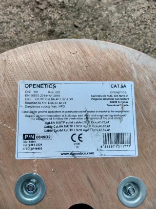 500mts Cable de red OPENETICS CAT 6A