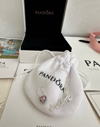 Collar de plata 925 con corazón rosa