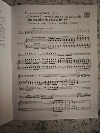 Partitura Vivaldi Winter violín y piano