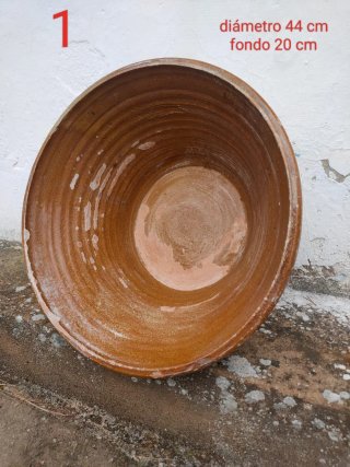 Lebrillos de barro antiguos (3 unidades)