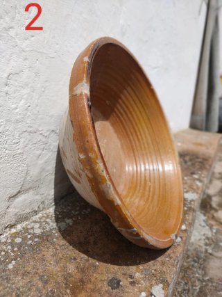 Lebrillos de barro antiguos (3 unidades)
