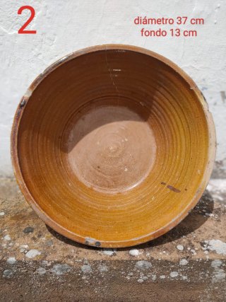 Lebrillos de barro antiguos (3 unidades)