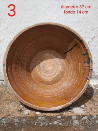 Lebrillos de barro antiguos (3 unidades)