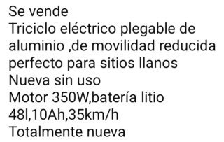 Triciclo eléctrico movilidad reducida