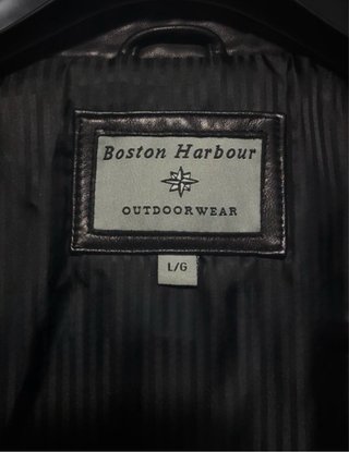 Chaqueta de cuero Boston Harbour Negra