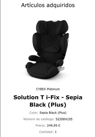 Silla coche Cybex / edad aproximada 3-12 años