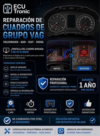 Reparación display cuadro Vag