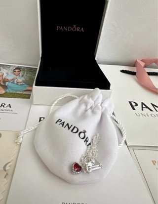 Collar de plata 925 con corazón rojo