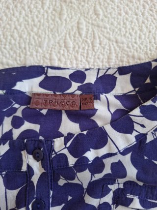 Blusa Trucco azul y blanco