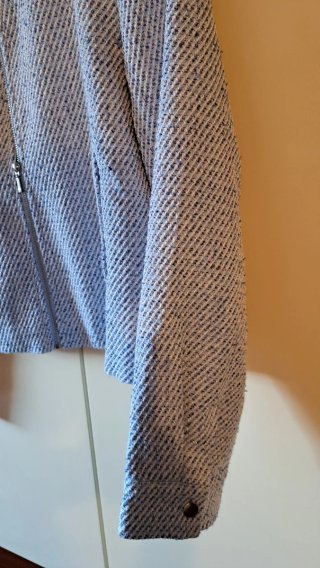 Giacca NICE & CHIC zip blu/bianca taglia M