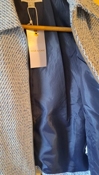 Giacca NICE & CHIC zip blu/bianca taglia M