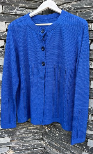 Chaqueta de punto azul mujer