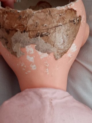 Muñeca antigua cabeza de porcelana