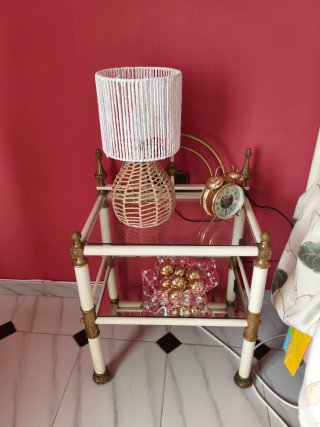 Dormitorio de matrimonio de forja blanca y bronce