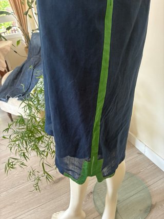 Vestido Tintoreto Negro y Verde