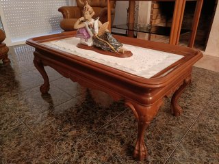 Mesa de centro madera y mármol