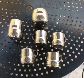 Set 4 Tazze Caffè acciaio inox