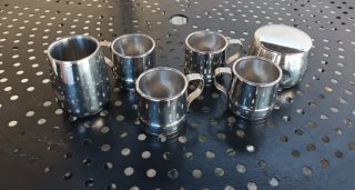 Set 4 Tazze Caffè acciaio inox