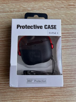 Funda Protectora AirPods 4 Negra y Roja