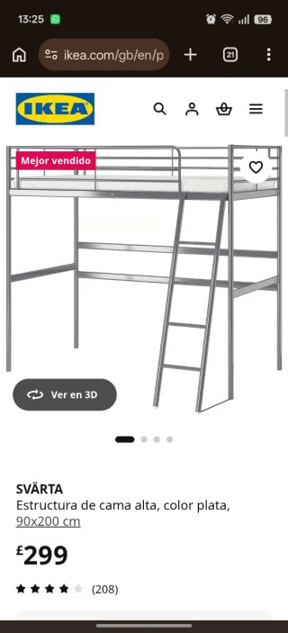 Cama alta Ikea.