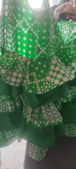 Vestido Flamenca Verde Estampado 3 Años