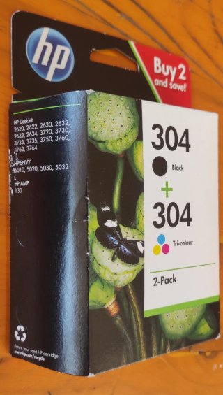 2 cartucce Ink HP 304 Nero Tricomia 3jb05ae multi