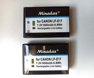 2 Batterie Minadax LP-E17 950mAh 7.2V Li-Ion